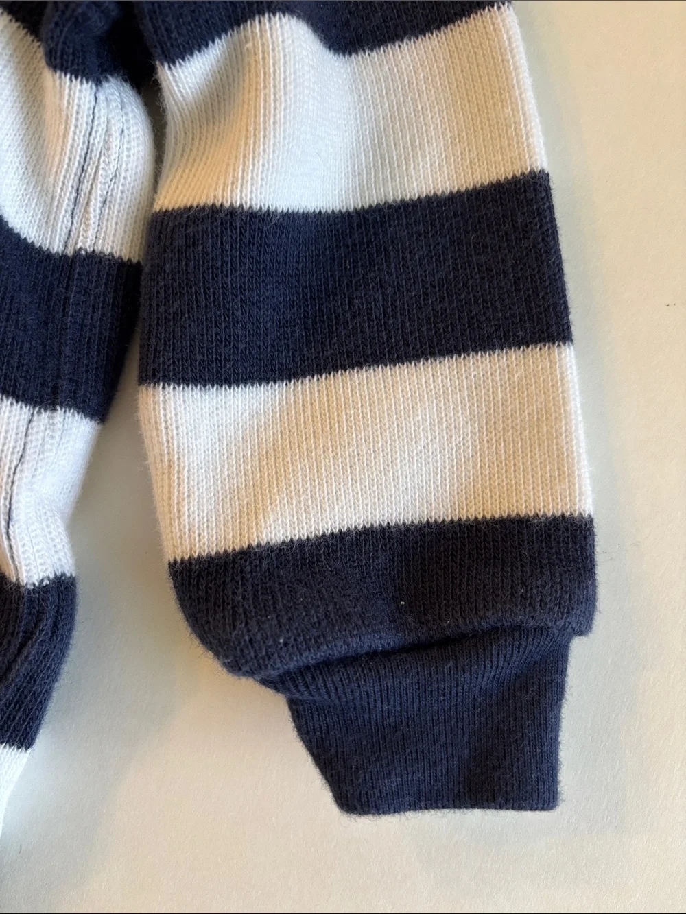 Ralph Lauren Baby Boy Navy White Striped Shawl Collar Sweater Size 9 Months